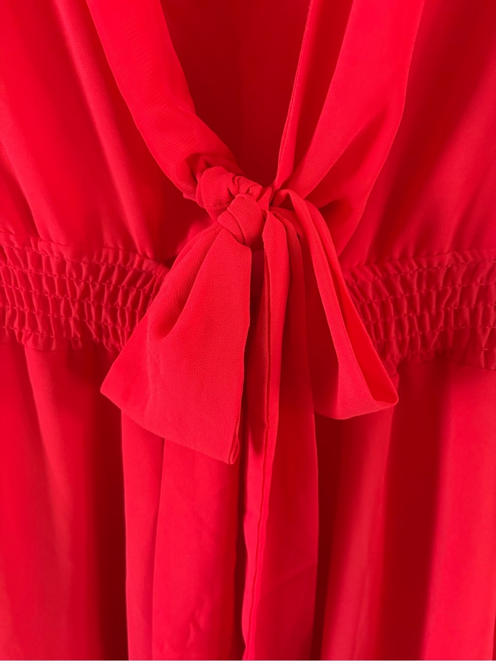Women's Backless Red Ruffle Mini Dress - Picture 5 of 5